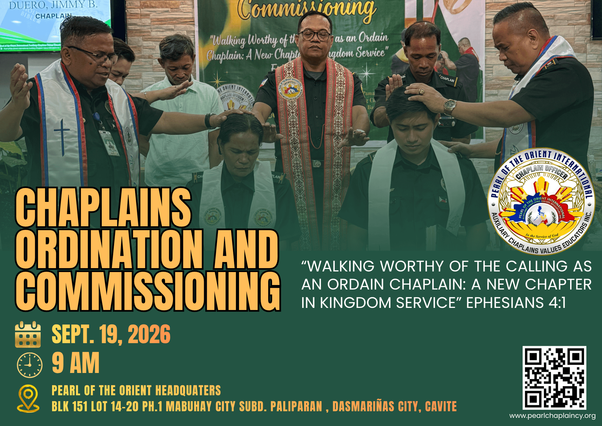 CHAPLAINS ORDINATION AND COMMISSIONING